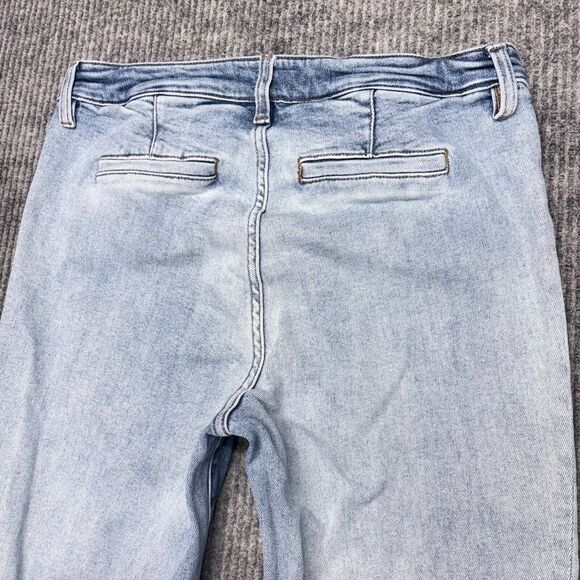 Kut From The Kloth Ana High-Rise Flare Womens 12 Blue Two Tone Denim Stretch - Picture 12 of 13